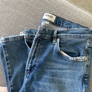 Agolde Toni strait leg. Great condition. Frayed hem.
